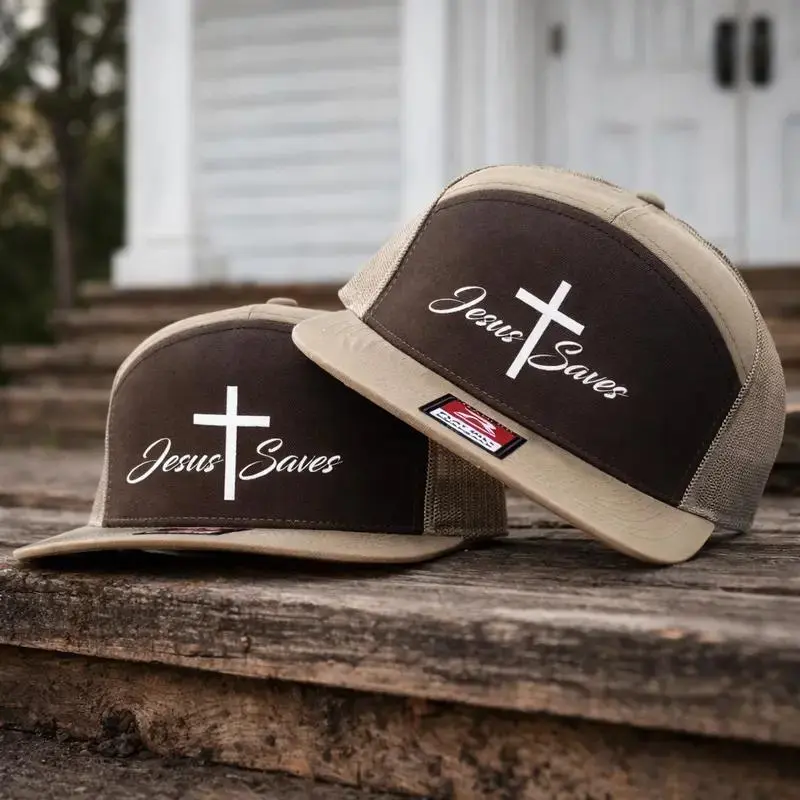 Jesus Saves Trucker Hat, Christian Outdoor Hats For Men, Jesus Awoken Hat, Embroidered Jesus