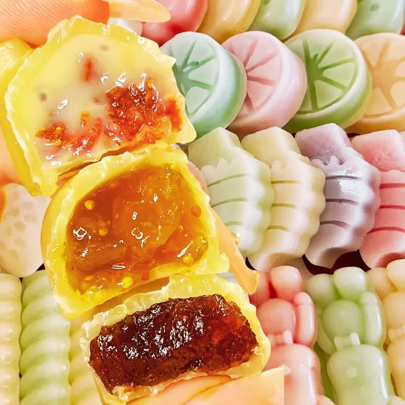 Bonbon Handmade Wax Bottle Candy Crispy Shell Juicy Fruit Filling 100% Orange Strawberry Green Grape Mango Organic Keto Friendly Zero Calorie Sugar Health Food Frozen DIY Fun Artisanal TikTokShopBlackFriday Wax Bottle Candy VS Normal Candy