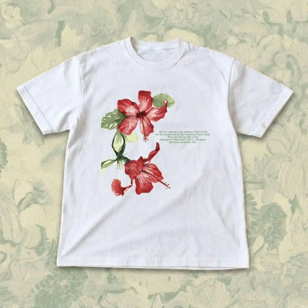 Vintage Hibiscus Flower Graphic Tee