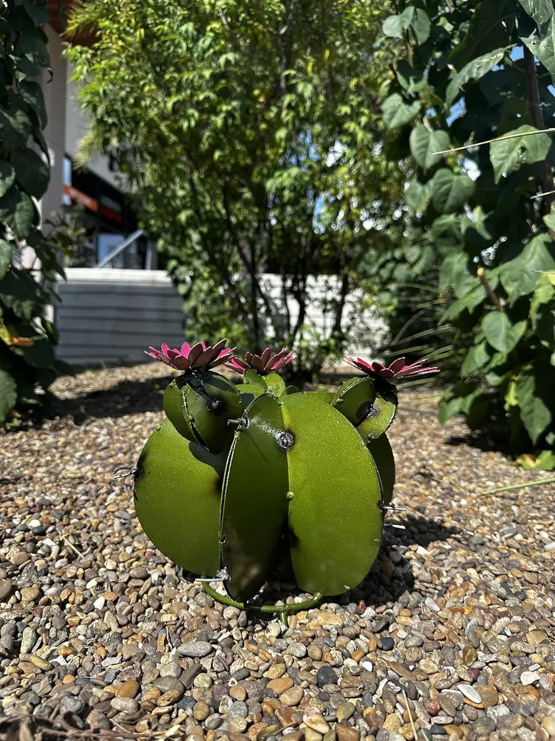Decorative Metal Bisnaga Cactus with Tunas - Garden Art