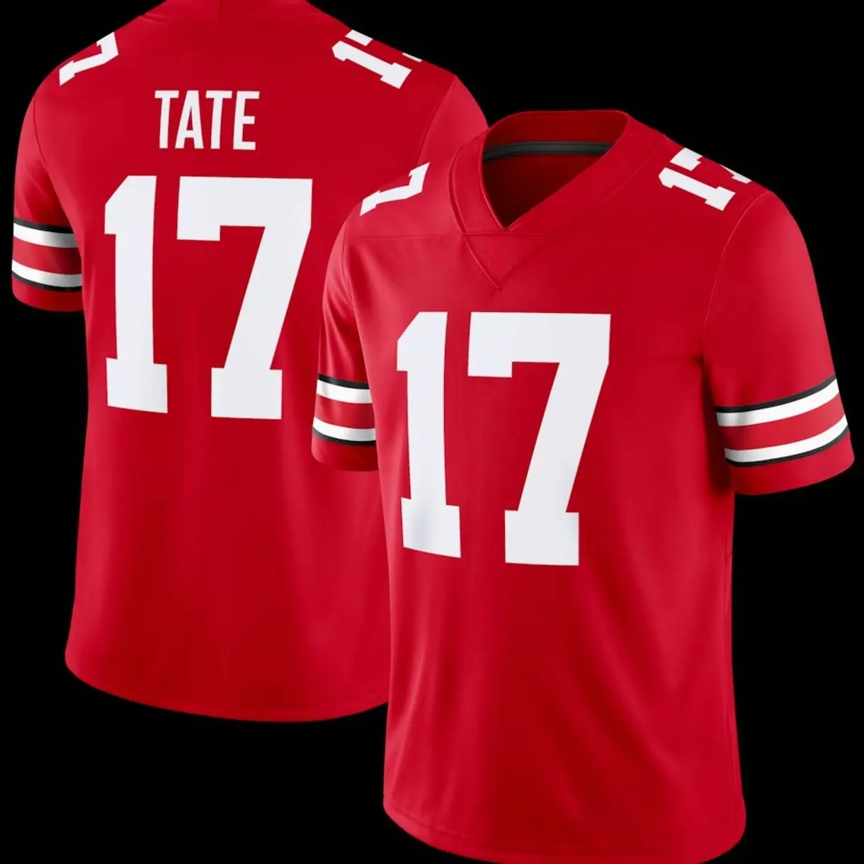 Unisex Football 17 Tate Ohio State Buckeyes College Team Game Jersey - Scarlet