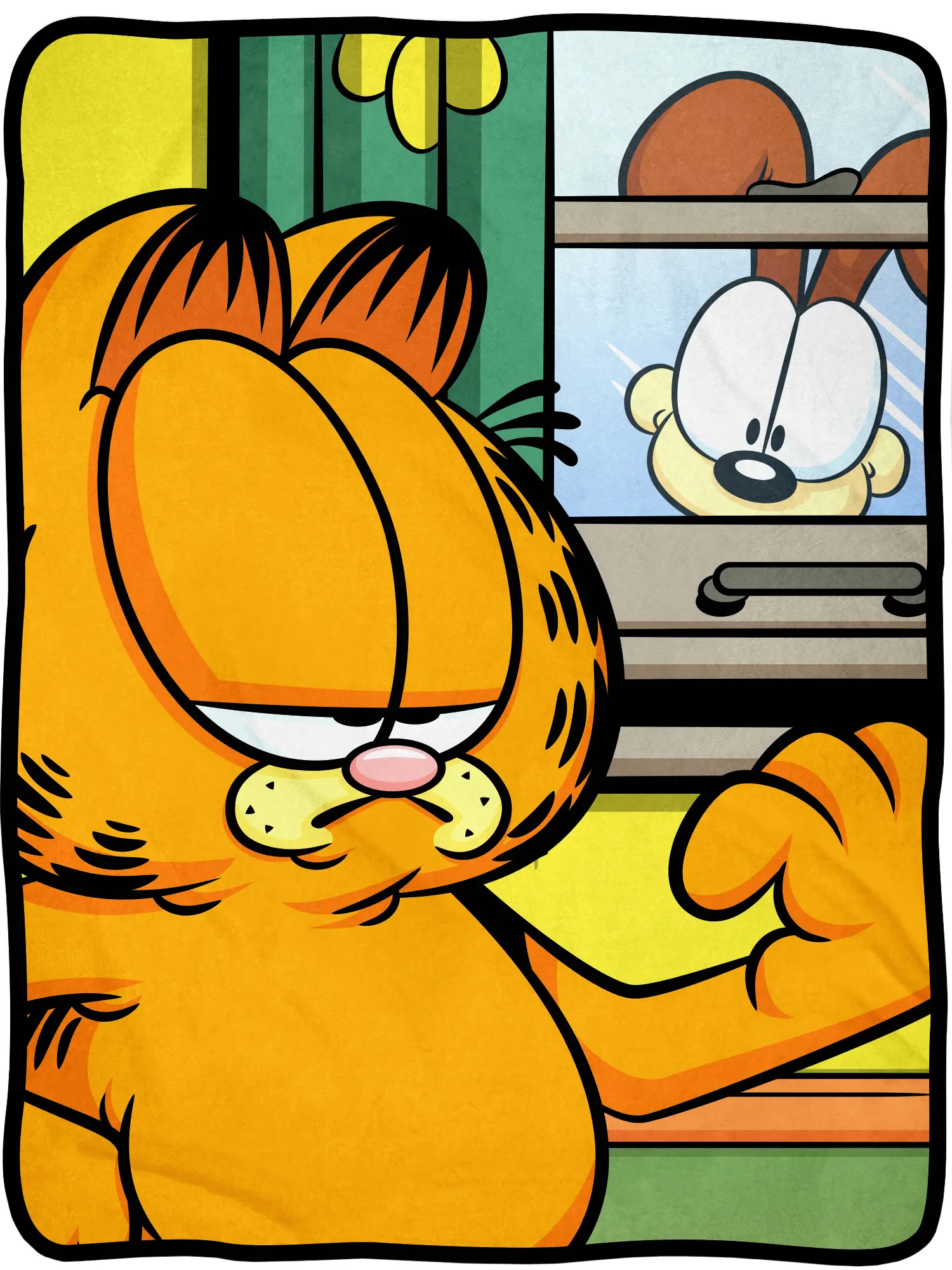 Garfield - Garfield and Odie Fuzzy Soft Fleece Throw Blanket For Bed Couch 46" X 60"