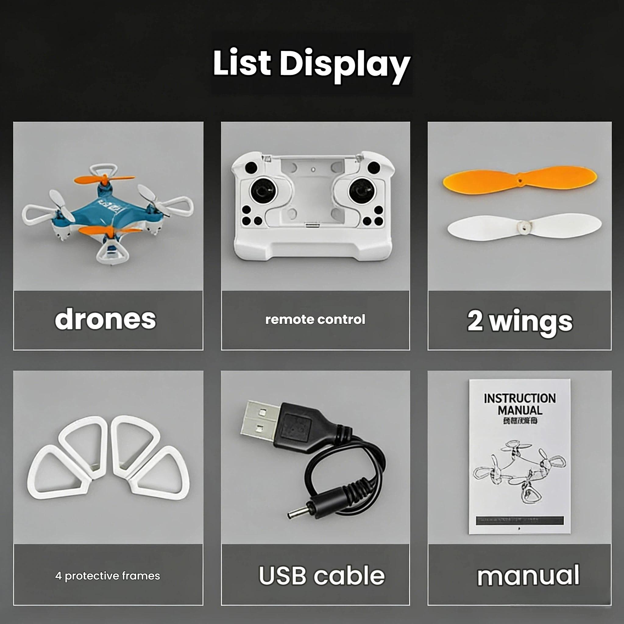 Pocket RC Drone, Small Quadcopter with Altitude Hold, Portable Remote Control Aircraft, Indoor Outdoor Flying Toy, Perfect Gift for young people