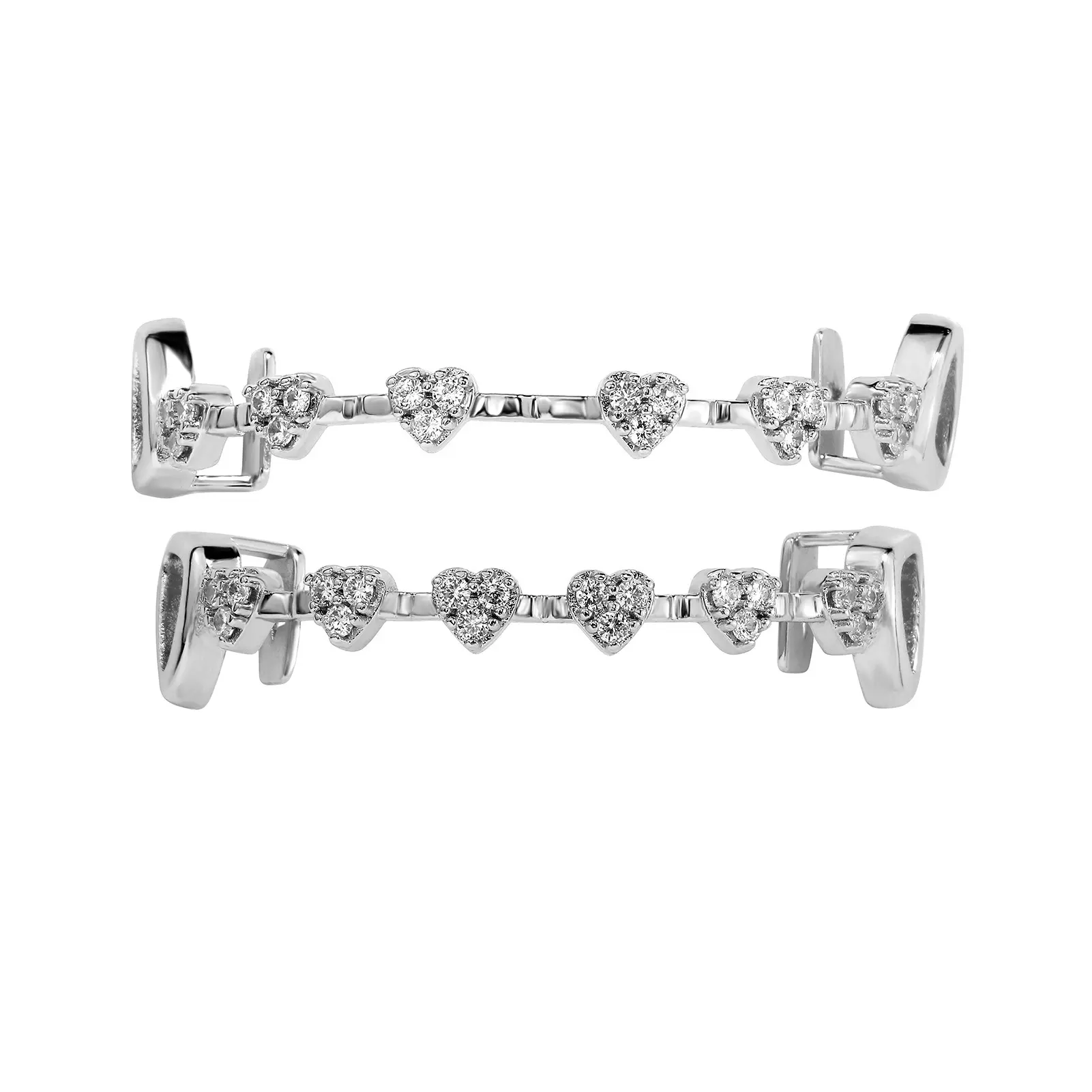 Women's Vampire Heart-Shaped Braces | Copper base, inlaid with zircon, heart-shaped fang design, decorative braces, cosplay accessory