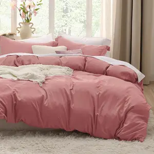 Pink Clay Duvet Cover King Size - 3 Prewashed-Like Extra, Includes 1 Duvet Cover 104x90 Inches with Closure  2 Pillow Shams, Comforter Not Included