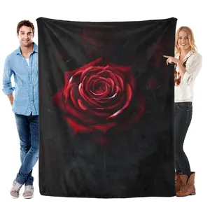 Romantics and decor lovers, this one’s for you! Wrap yourself in this stunning blanket featuring a single, velvety red rose against a moody black background—perfect for cozy date nights, lazy Sundays, or adding a dramatic touch to your bedroom