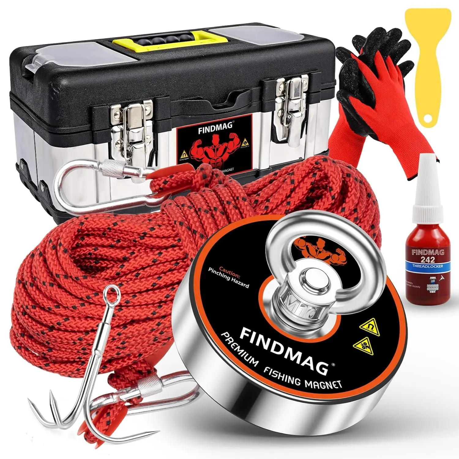 Fishing Kit, for Fishing Case, 700 lbs Pulling Force Fishing Magnets for Retrieving Items in, Lake, Beach, Lawn, Pickup Tool for Fishing, 2.95" Diameter: Industrial & Scientific