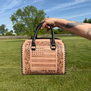 Medium American Flag Tooled Leather Speedy Handbag