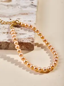 golden freashwater pearl bracelet  One Size Fits All size Adjustable Women gift