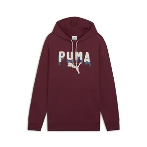 PUMA Mens Essentials Double Up Fleece Hoodie Athletic Outerwear Casual - Red