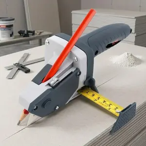 Gypsum board cutting tool set - electric cutter with interchangeable blades, Precision Measure & Marking Pencil. Ideal for Drywall Renovation & remodeling, Includes Durable Cutter & 5 Blades for Efficient Panel Trimming.