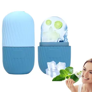 Ice Roller for Face & Eye Puffiness Facial Massager Contour Enhance Skin Care Glow Reusable Leakproof Silicone Ice Facial Roller Mold Cube Cold Therapy