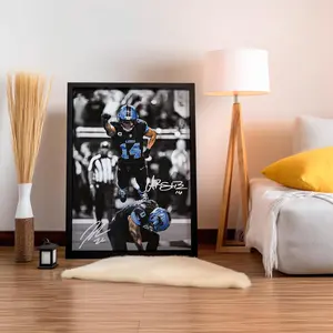 [ SALE UP 45% - UNFRAMED POSTER ] Amon-Ra St Brown & Jahmyr Gibbs Poster, Signed Football Poster, Sports Wall Art