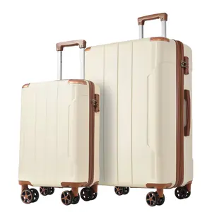 Hard shell expandable 2-piece ABS luggage set, TSA lock with high safety, smooth and easy to push rotating wheels, suitable for both men and women, the outer shell is resistant to manufacturing, and the corners do not collapse