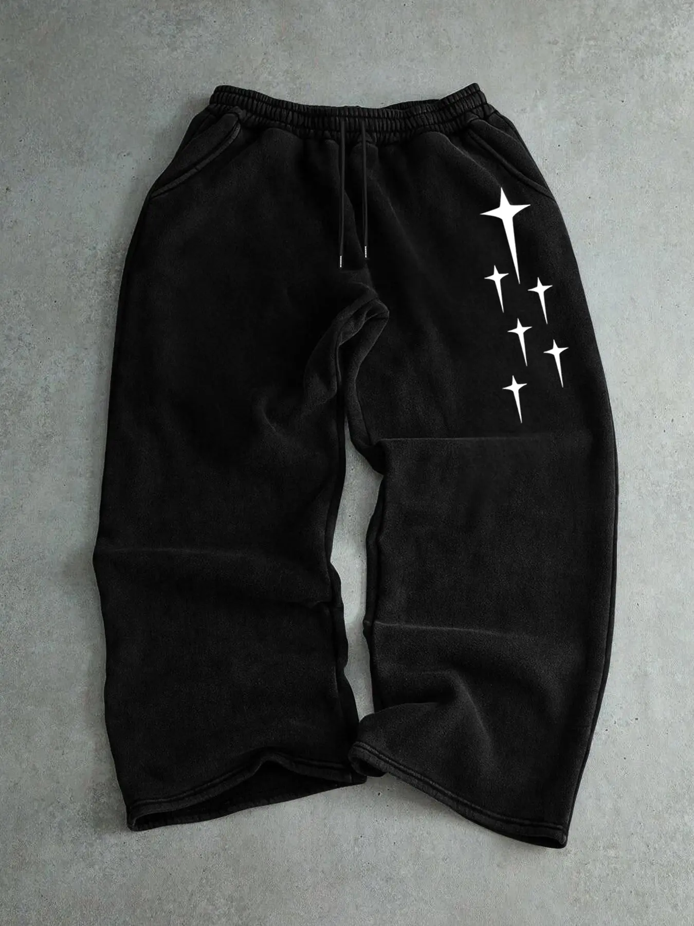 Unisex Casual Joggers with Unique Meteor Print, Comfortable Fitted Running Pants for All Seasons, Street Style Jogger Sweatpants