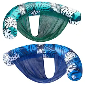 Inflatable Pool Floats Chair, 2-Pack Comfortable Fabric Tanning Lounger with Sling, Durable Swimming Noodle Seat for Adults, Summer Pool Floaties