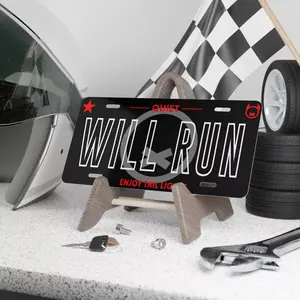Quiet Club Racing - Will Run Outline Custom Aluminum Vanity Car License Plate