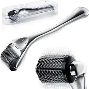 1mm Titanium Derma Roller Microneedling Tool for Women and Men, 540 Titanium Microneedle Roller for Hair and Beard, Dermaroller, Body Care, Face Lifting Roller, Handle