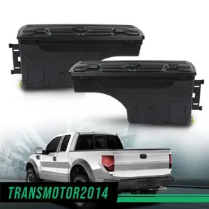 CROSSDESIGN  Left & Right Side Truck Bed Storage Tool Box Swing Case Fit For 97-14 Ford F150 storage box ABS composite material Ford Accessories