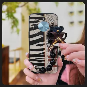 Back Cover soft case Phone Case For Honor X50 silicone cute Anti-knock Cartoon Dirt-resistant Simplicity Black pearl pendant Waterproof Skin-friendly feel protective case