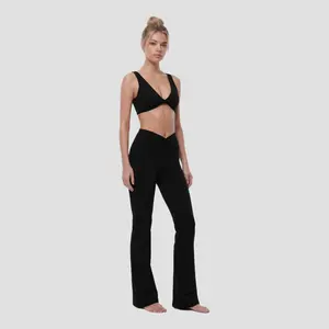 Two-Piece Set Women's Solid Sports Bra & High Waist Skinny Pants Tracksuit Set,Breathable Comfortable Sports Outfits for Yoga GymWorkout Running
