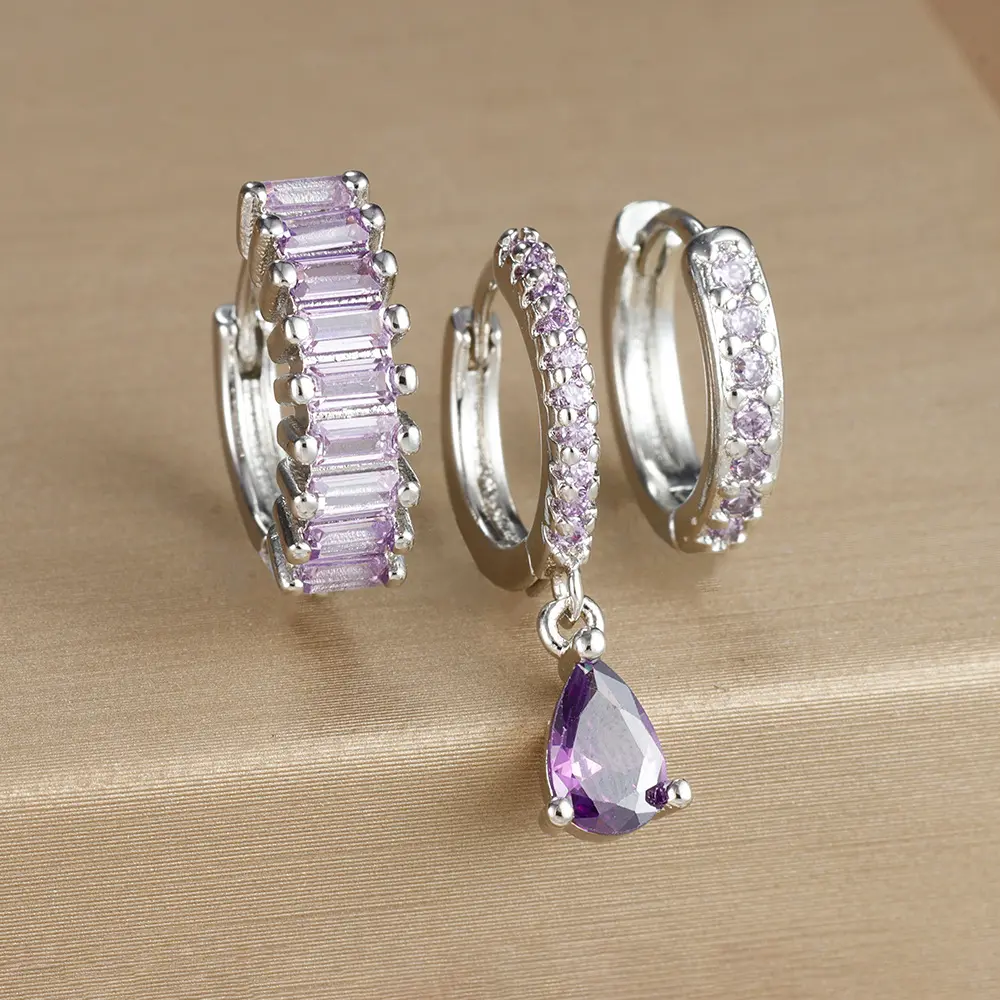 E1575 Silver Purple 3PCS