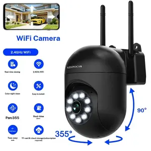 Mp Tuya Smart Camera, Smart Home Camera, 2.4g WiFi Security Camera, 2-Way Audio, Color Night Vision, Waterproof, Motion Detection, Spotlight & Siren