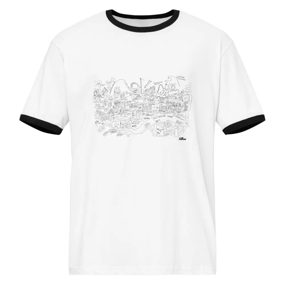 Unisex Mall World Map Drawing T Shirt