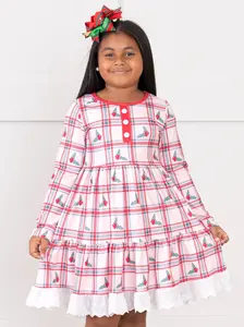 Holly Polly Plaid Lace Ruffle Dress