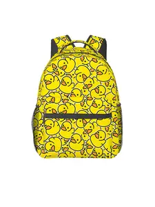 Little yellow duck pattern full print backpack