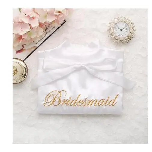 Bride Bridesmaid Wedding Robe Embroidery Kimono Bathrobe Gown Nightgown Casual Satin Short Women Sexy Nightwear Sleepwear Bride Bridesmaid Wedding Robe Embroidery Kimono Bathrobe Gown Nightgown Casual Satin Short Women Sexy Nightwear Sleepwear