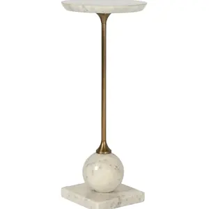 Uma Marble Drink Table - white