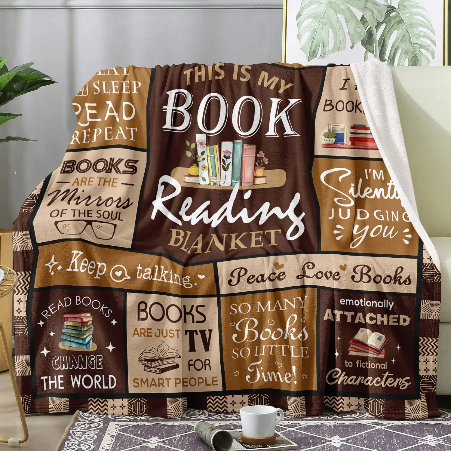 Book Lovers Fleece Blanket Ultra Soft Cozy Throw Designed For Reading Nooks And Sofa Use All Season Comfort Machine Washable Durable Creates Your Personal Literary Sanctuary