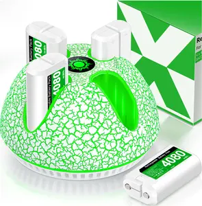 Xbox Controller Battery Pack Charger with Rechargeable Xbox Series X S Battery 4 x 4080mWh, Xbox Accessories Charging Kit for Xbox One Series X/S/Xbox One/X/S/Elite -White