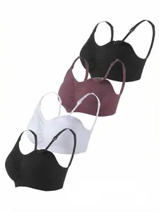 4-Piece Nursing Bra Set for New Moms, Convenient Breastfeeding Support, Suitable for All Occasions, Baby Care Essentials
