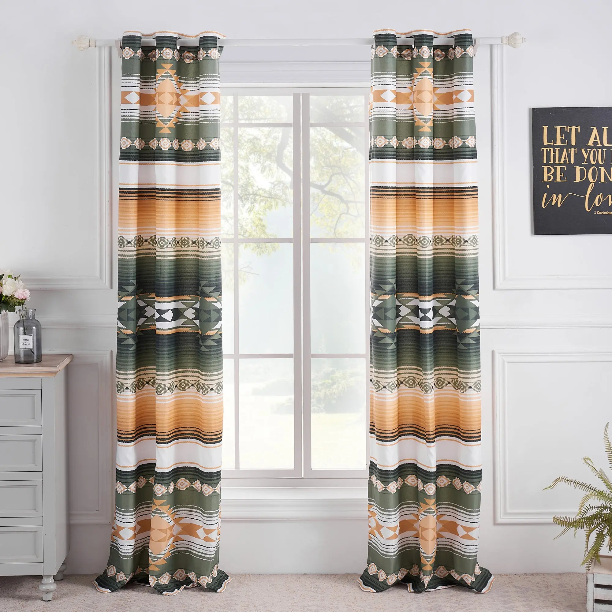 Greenland Home Fashions Zuma Window Panel Pair with Tie Backs Southwest Desert Motif