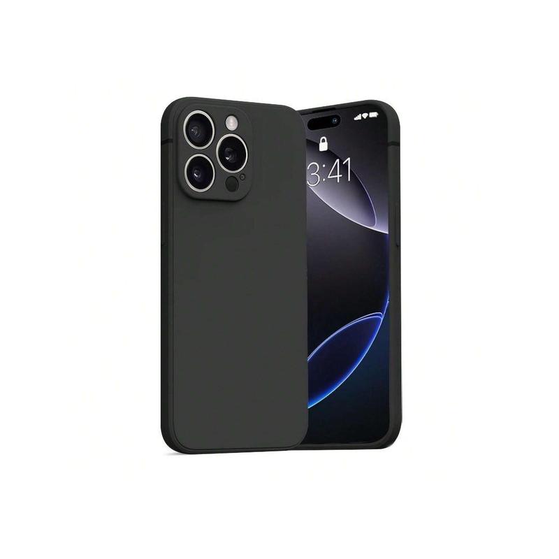 For IPhone 16 15 14 13 12 11 Pro Max 14 15 16Plus 13 Series Shockproof Straight Edge Solid Color Simple TPU Protection Soft Shell. Durable Protective Cases