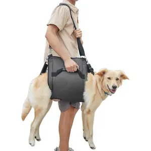 Dog Carry Sling, Emergency Backpack Pet Legs Support & Rehabilitation Dog Lift Harness for Nail Trimming, Dog Carrier for Senior Dogs Joint Injuries, Arthritis, Up and Down Stairs(XL, Black)
