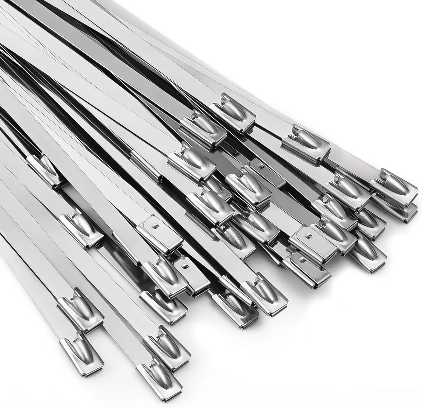 GJANSH 100PCS 11.8 Inch Self-Locking Metal Zip Ties with Heavy Duty Stainless Steel Cable Tie Gun Kit, Adjustable Tension Cutting Tool for Garden Fence Repair, Automotive & Outdoor Projects