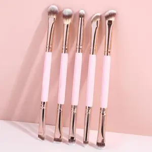 MAANGE 5pcs Professional Dual-Ended Eye Brush Set, Eyeshadow Brush Eyeliner Brush Eyebrow Brush Detail Brush, High-Quality Multifunctional Makeup Brushes for Precise Application, Essential Tools for Makeup Artists, Gift for Women & Girls