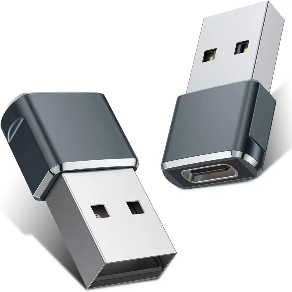 2-Pack USB-C Female to USB-A Male Converter Charger, Compact Practical Mobile Adapter for Type-C Devices with Charging & Sync Data Transfer Functionality, Father's Day Gift, Adapter Adapters, C-Type Adapters
