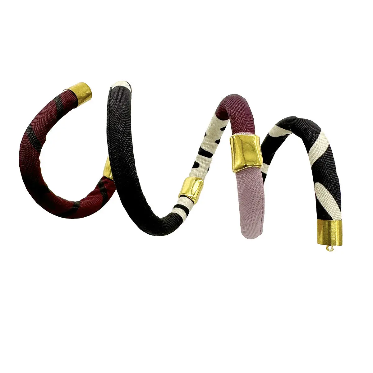 Maroon Pink Mauve Statement Bracelet Tube Bead | Pink African Print Bracelet | Bohemian Bracelet