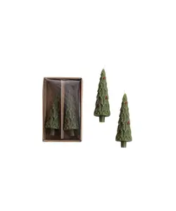 Tree Taper Candles with Holly