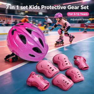 BAT DASH 7-in-1 Kids Protective Gear Set – Adjustable Helmet & Knee/Elbow/Wrist Pads for Bike/Skateboard/Scooter – Ages 3-14