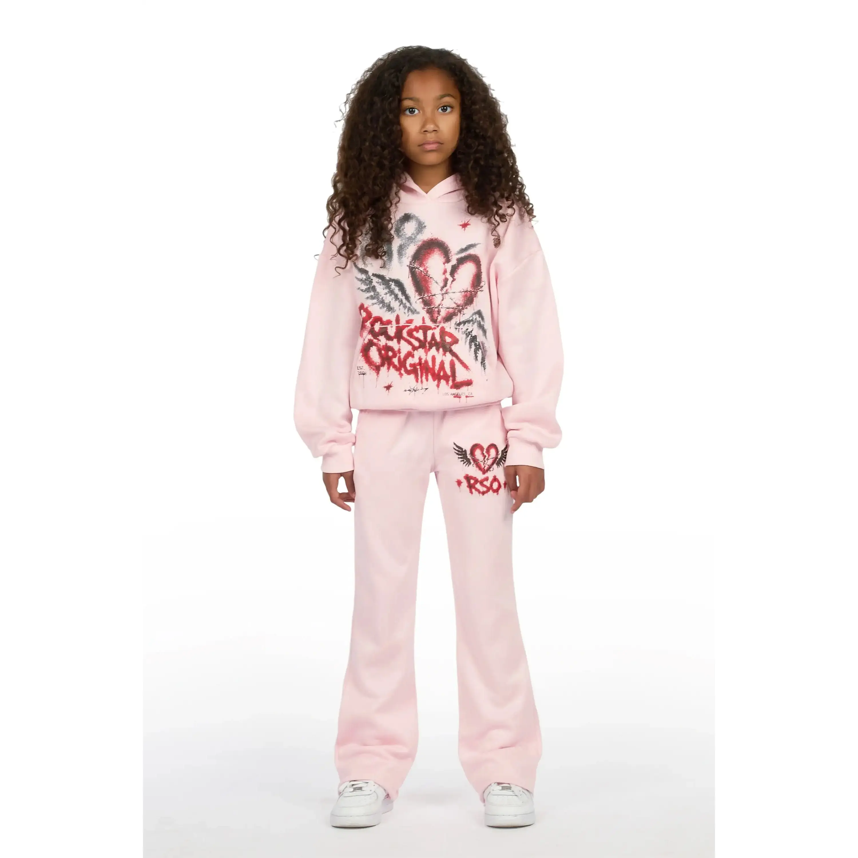 Girls Effigia Light Pink Hoodie Track Set