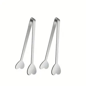 Cute Heart-Shaped Mini Clips, Stainless Steel Material, Perfect for Candy, Appetizers, Fruits, Coffee Bars, Tea Parties, Kitchen Gadget, Kitchen Metal Utensils