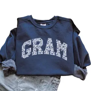 Toile Gram Sweatshirt - New Gram Crewneck, Floral Mother’s Day Gift, Flower Pregnancy Reveal Sweater Tops