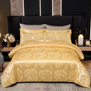 3pcs Jacquard Embroidered Bedding Set, Hand Wash, Soft Silk Touch, Fitted Sheet for Bedroom & Guest Room, Soft Bedding Sets