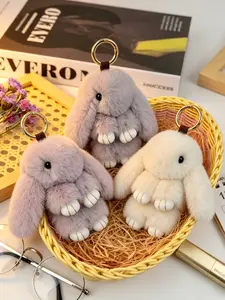 A soft, cute plush lop-eared rabbit keychain charm, suitable for daily wear, vacation dates, and other occasions, and also a delightful and exquisite little gift.