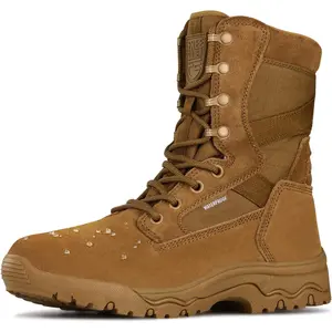FREE SOLDIER Men's Work Tactical Boots 8 Inches Lightweight Combat Boots Durable Suede Leather Military Boot Desert Boot